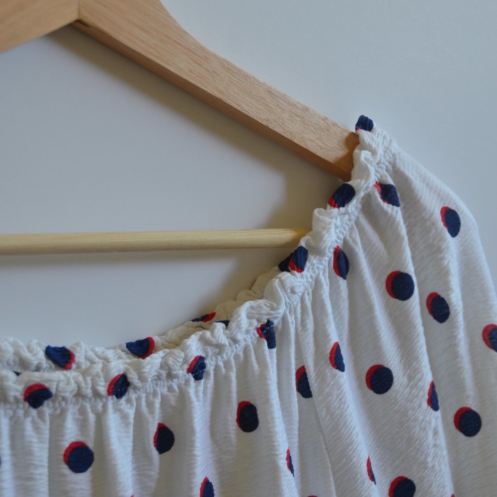 Polka Dot Off Shoulder Blouse